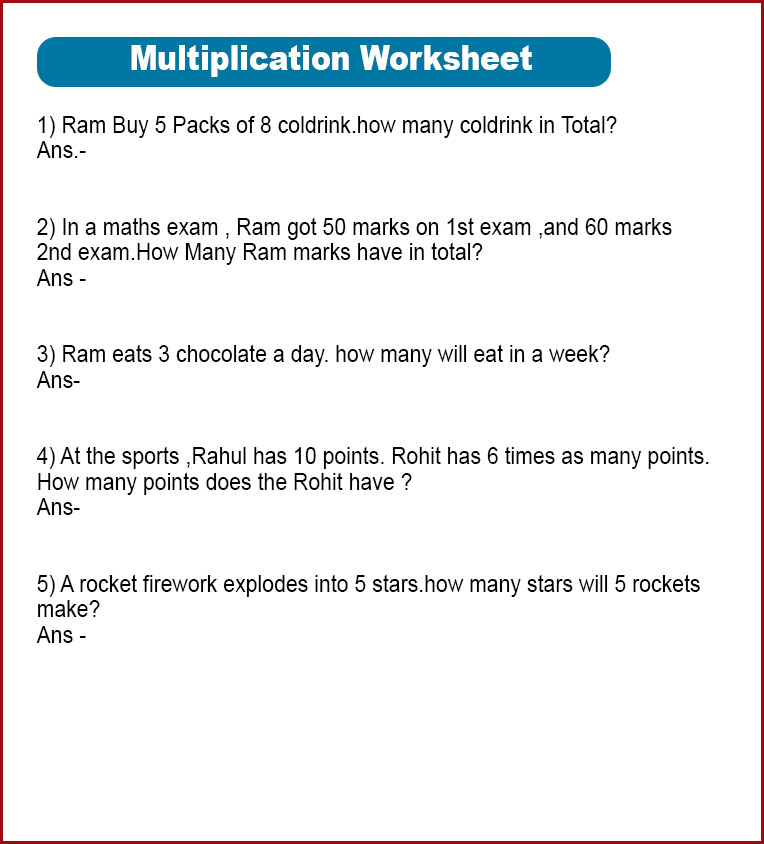 Multiplication Chart Worksheet Printable
